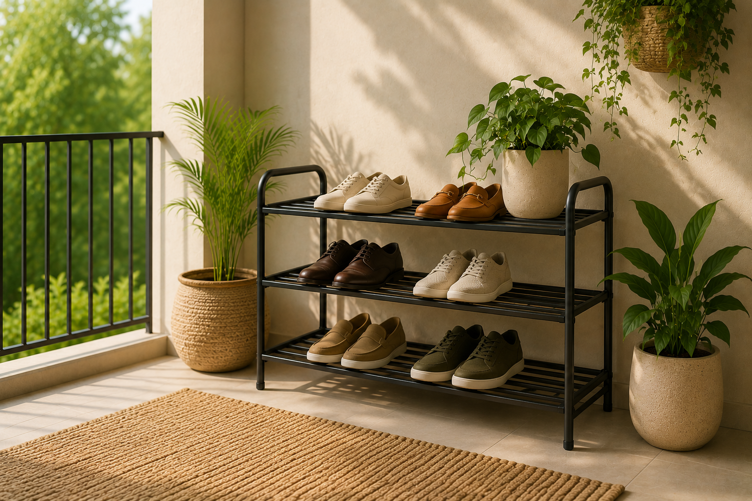 metal shoe rack