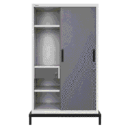 Grey Sliding Door Almirah - Image 2